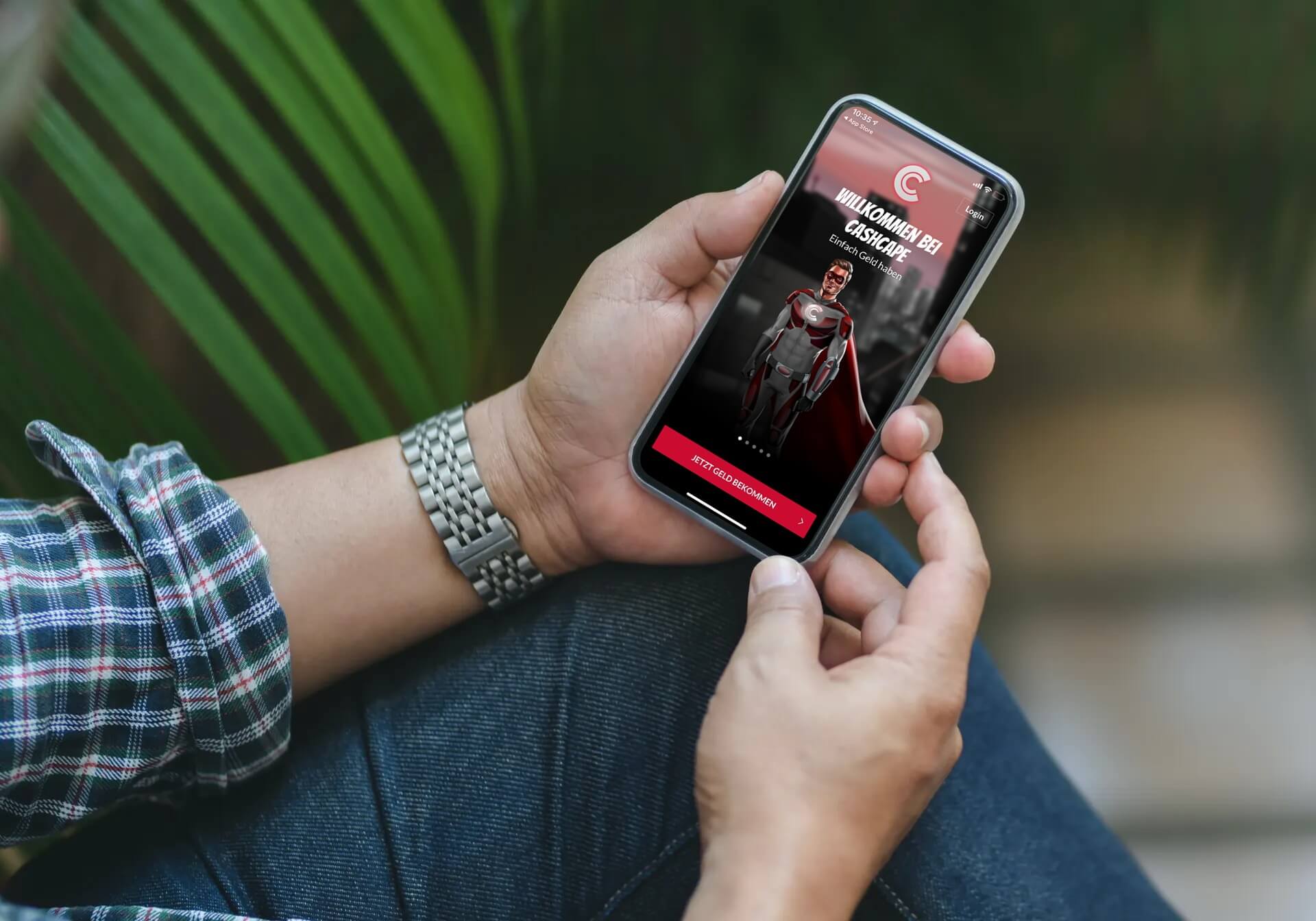 Cashcape on the phone