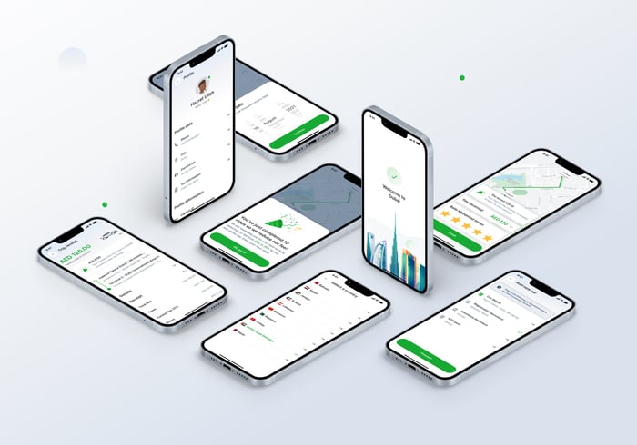 Multiple Careem Captain screens presented
