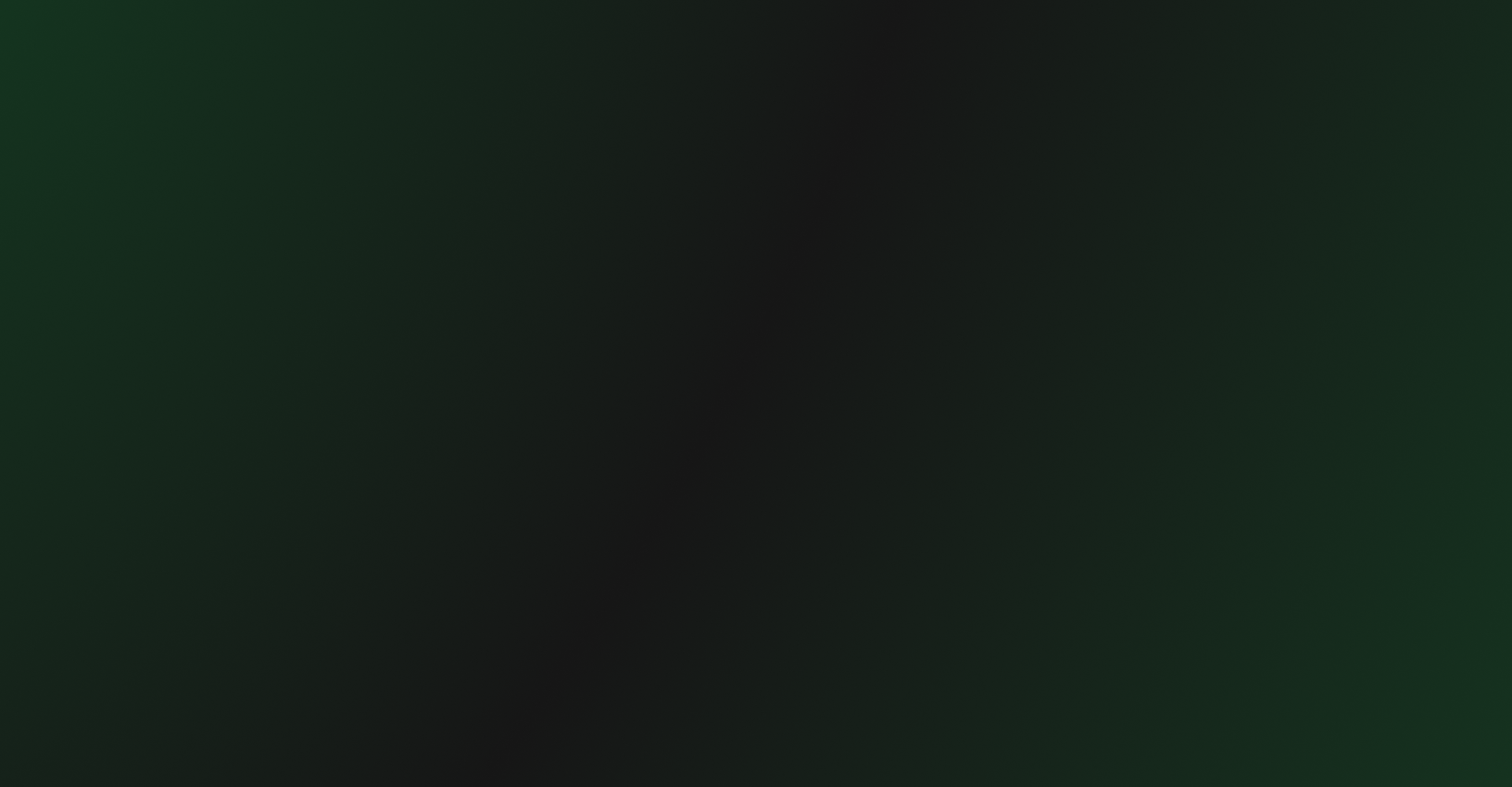 Dark background with green gradient.