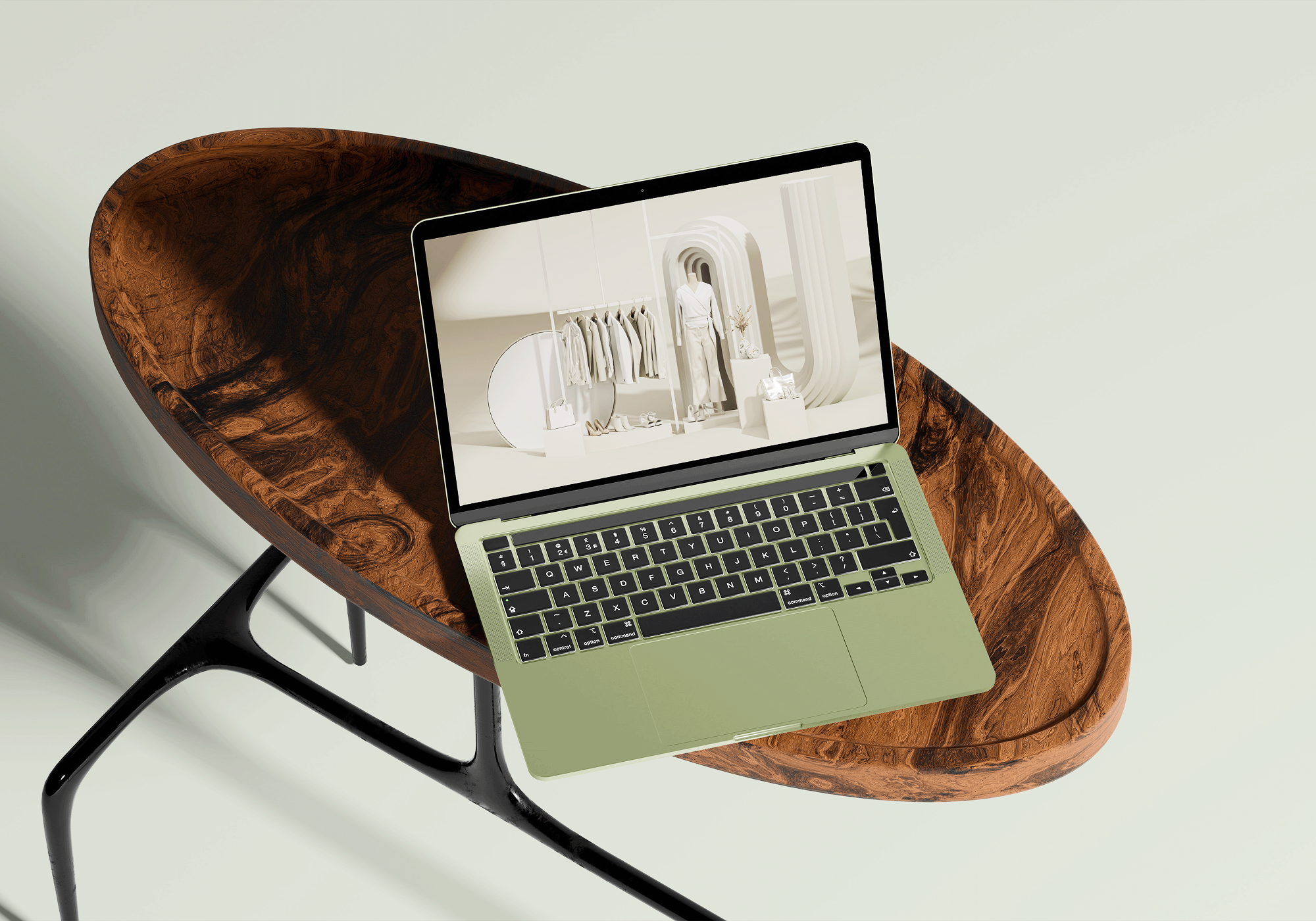 Online shop on a laptop.