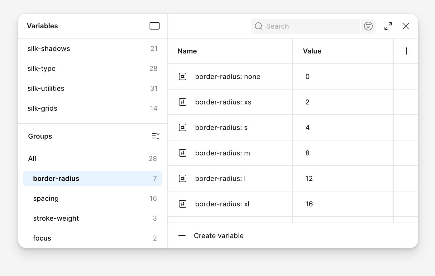 Silk Manual border radius global customization 1
