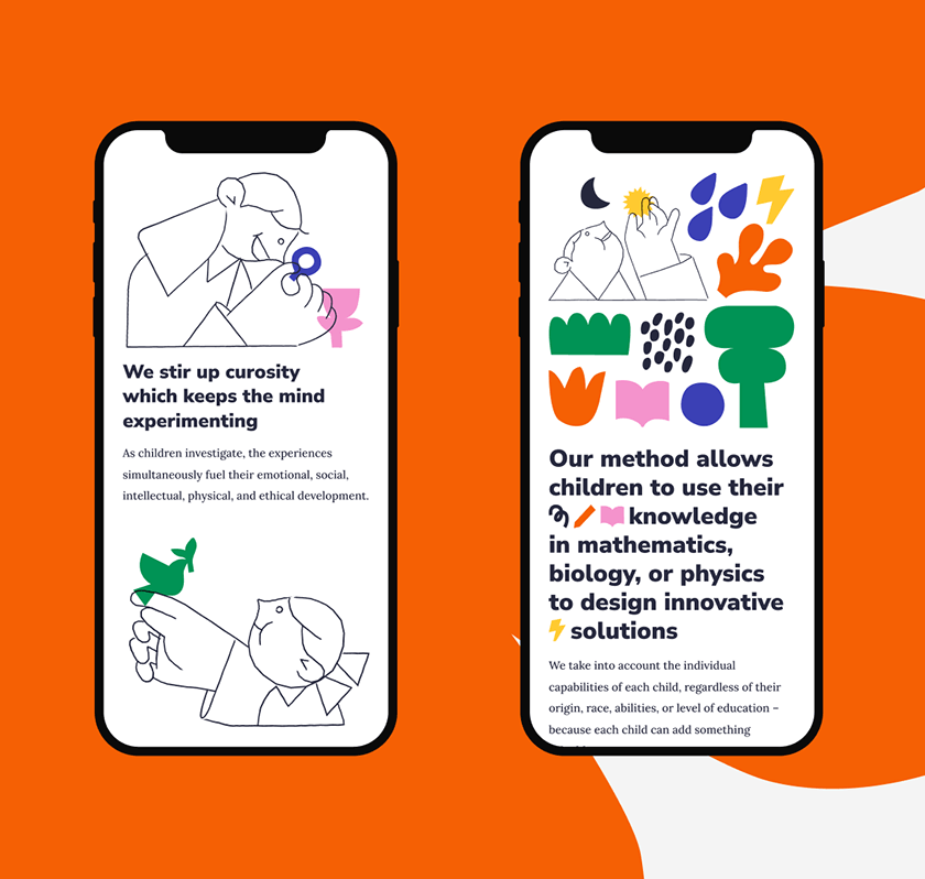 The makers planet illustrations mobile mockups