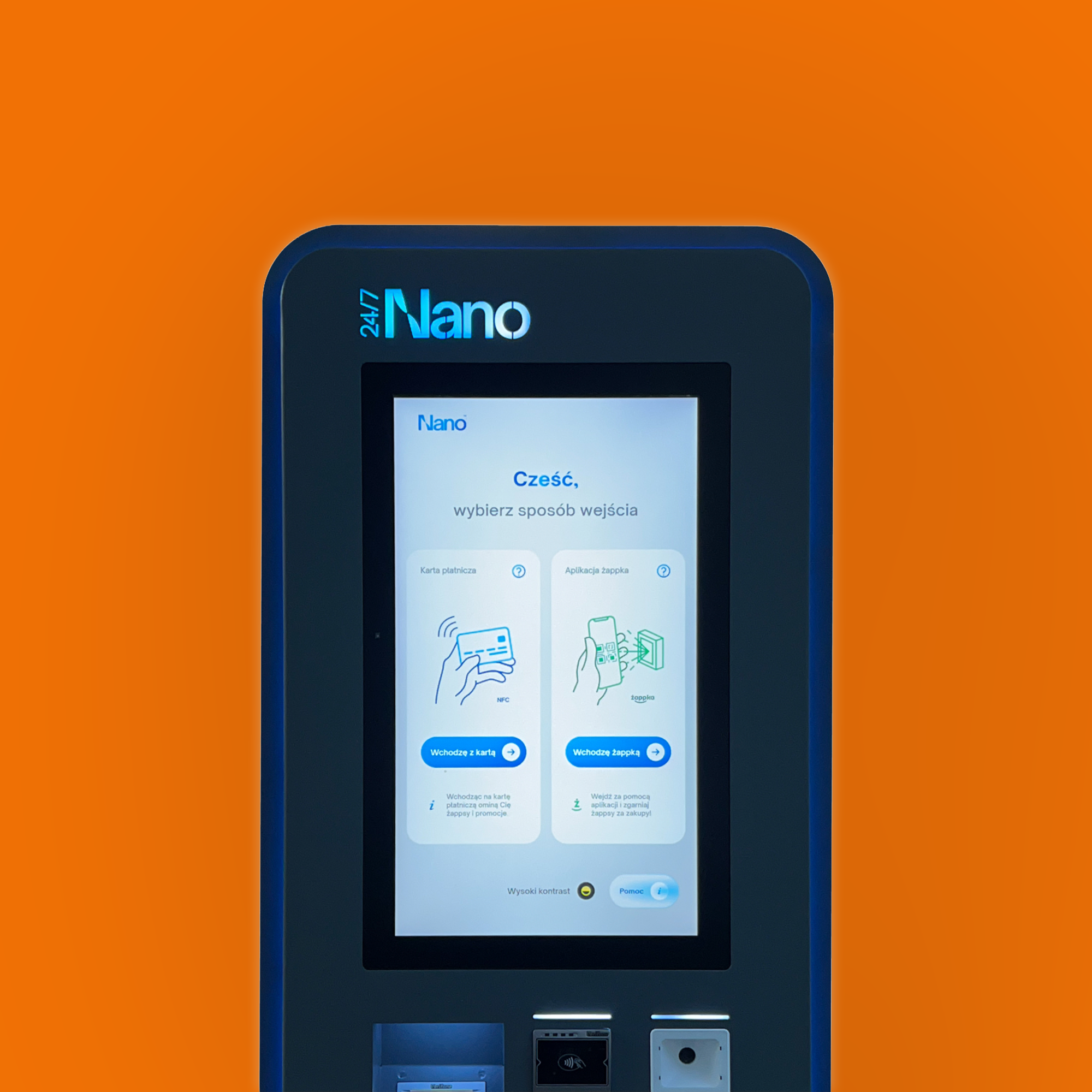 Zabka Nano cashierless checkout screen.